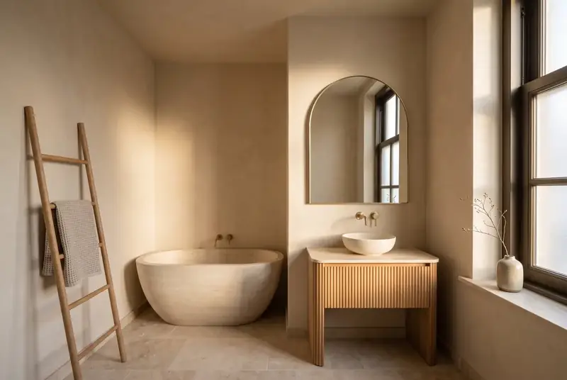 Spa-badkamer met tadelakt, Den Haag, na