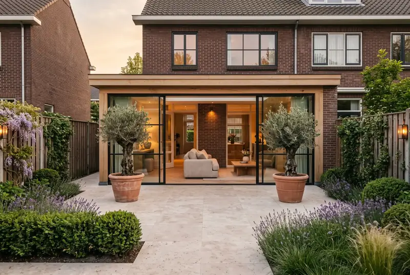 Glazen aanbouw achterzijde, Arnhem, na