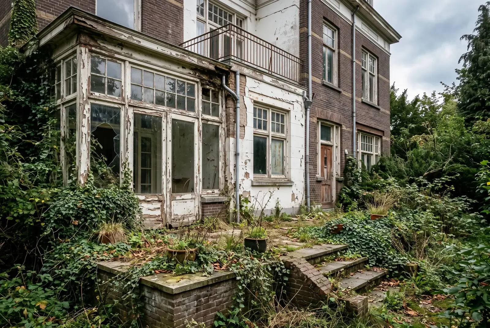 Villa Kralingen, tuingevel en orangerie, voor