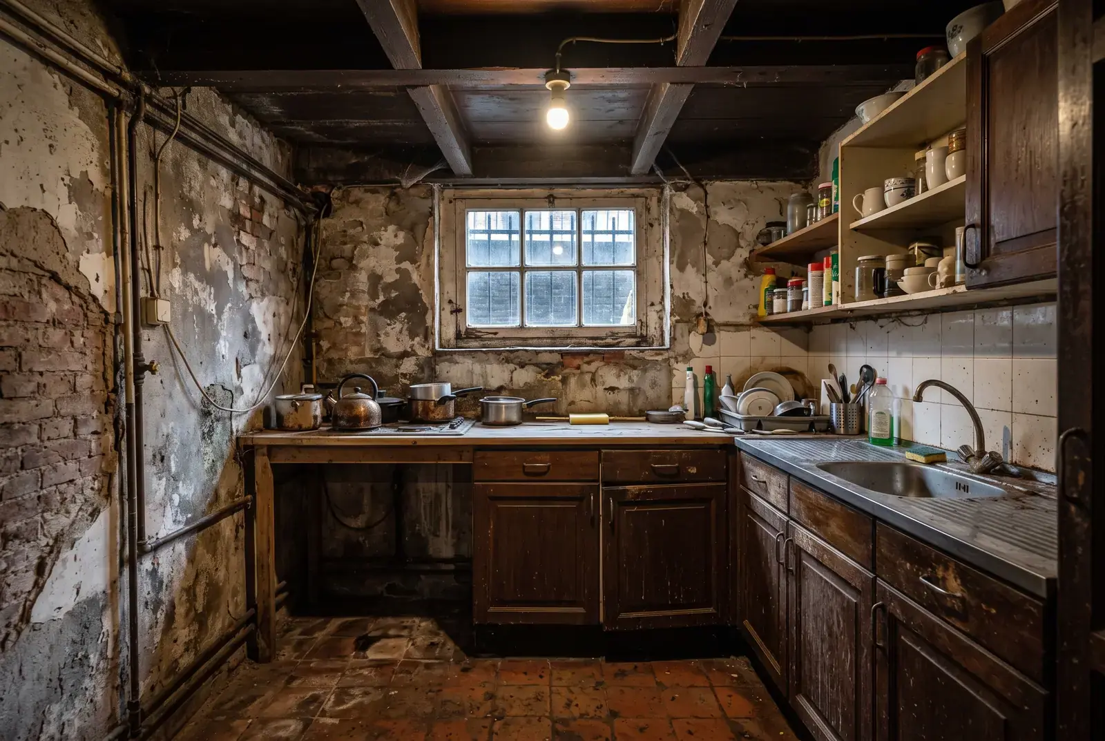 Souterrain keuken grachtenpand, voor