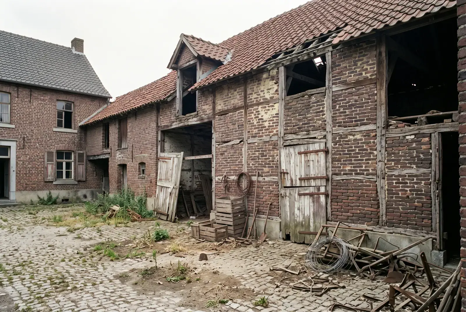 Courtyard farm, restoration, before