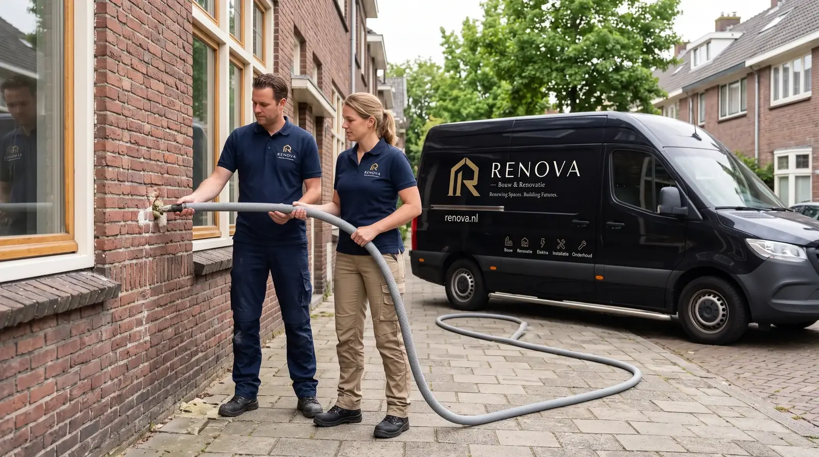 Spouwmuurisolatie bij een stadswoning