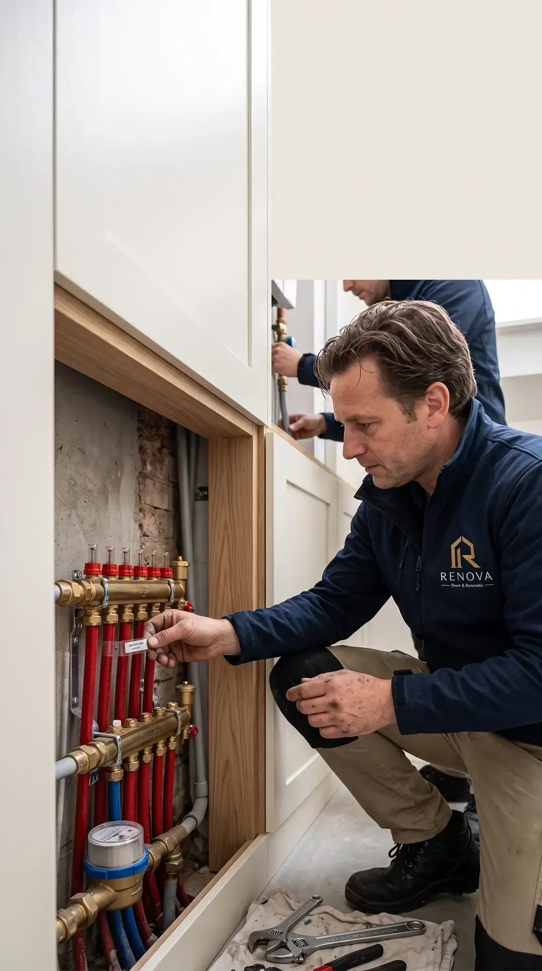 Afstellen van de verdeler van de vloerverwarming